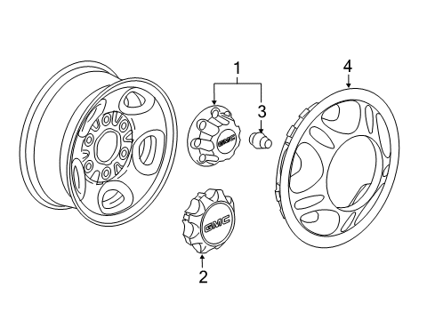 2013 GMC Sierra 3500 HD Wheel Covers & Trim Diagram