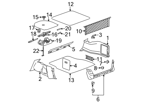 2004 Pontiac Grand Prix Interior Trim - Rear Body Diagram 2 - Thumbnail