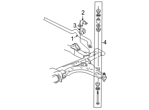 1997 Chevy Venture Stabilizer Bar & Components - Front Diagram