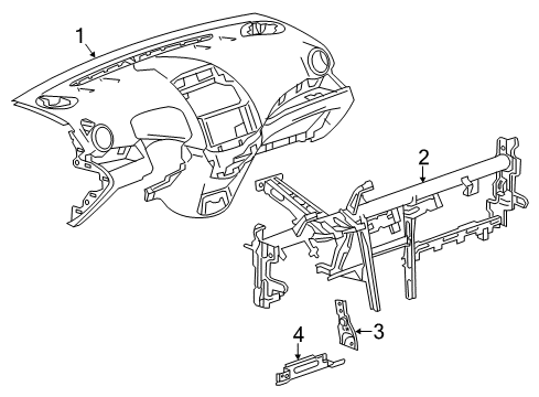 2014 Chevy Spark Pad,Instrument Panel Trim Diagram for 95107351