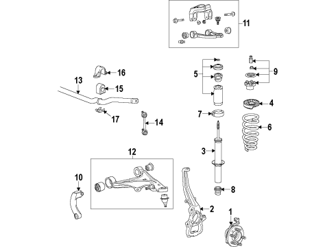 2016 Cadillac XTS Front Suspension Strut Assembly Diagram for 23390188