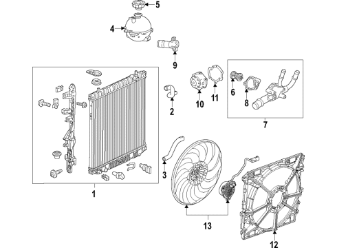 2020 Buick Enclave Cooling System, Radiator, Water Pump, Cooling Fan Diagram 3 - Thumbnail