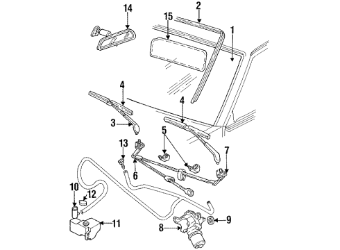 1994 Oldsmobile Cutlass Cruiser Wiper & Washer Components Diagram