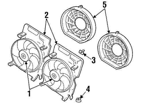 1999 Cadillac Catera Fan,Auxiliary Engine Coolant(Increase Motor) Diagram for 9157173