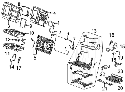 2022 Cadillac Escalade ESV Handle, R/Seat Recl *Jet Black Diagram for 84701570