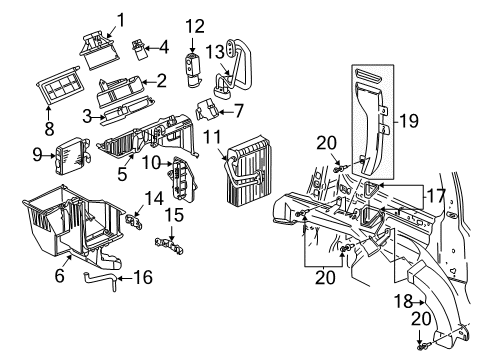 2003 Chevy Venture Auxiliary Heater & A/C Diagram