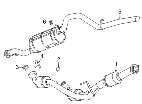 2023 GMC Sierra 3500 HD Exhaust Components Diagram 2 - Thumbnail