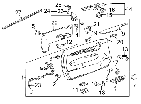 2018 Cadillac ATS Trim Assembly, Front Side Door *Vecchio Diagram for 84297294