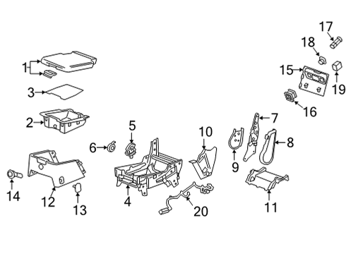 2021 GMC Sierra 3500 HD Front Seat Components Diagram