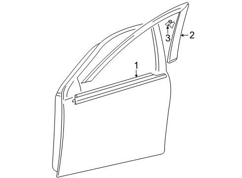 2010 Pontiac Vibe Sealing Strip,Front Side Door Window Outer Diagram for 19184484