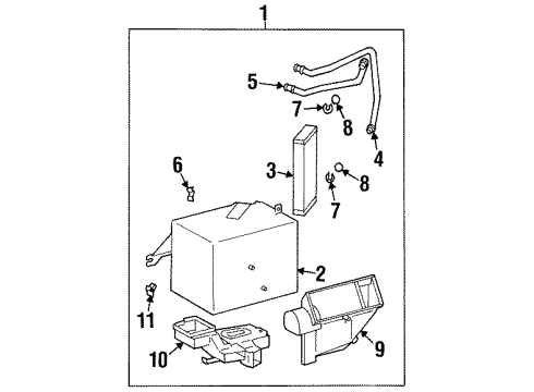 1998 Chevy Prizm HEATER, Heater Diagram for 94857963