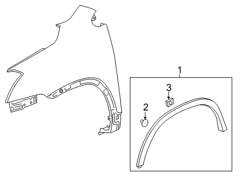 2013 Buick Encore Molding Assembly, Front Fender Wheel Opening *Service Primer Diagram for 95275469