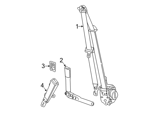 2017 Chevy Bolt EV Tensioner Kit, F/Seat Belt Anc Plt *Black Diagram for 42764694