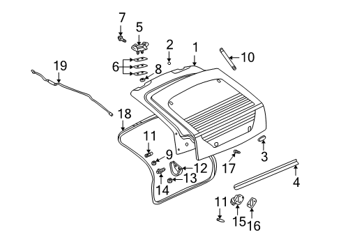 2003 Pontiac Aztek Nut Hexagon W/Conical Washer W/Paint Cutter Diagram for 20626295