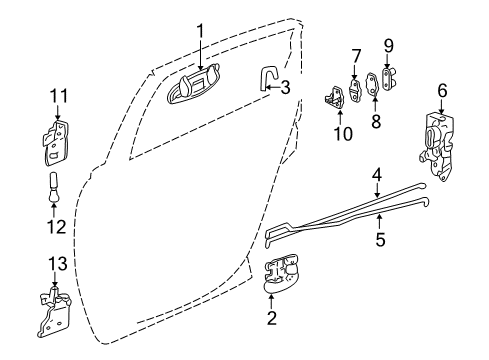 2001 Chevy Impala Rod, Rear Side Door Inside Handle <Use 1C5L Diagram for 10287290