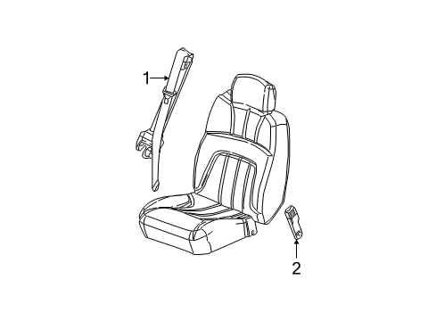 2005 Chevy Trailblazer EXT Front Seat Belts Diagram