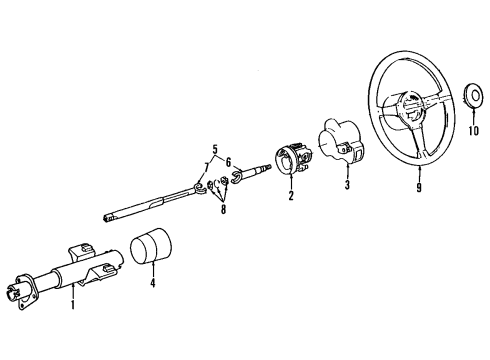 1987 Chevy Camaro Steering Column, Steering Wheel Diagram 2 - Thumbnail