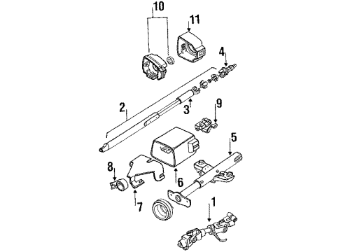 1988 Oldsmobile Cutlass Supreme Steering Column Diagram 3 - Thumbnail