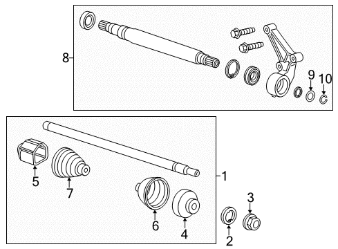 2014 Cadillac ELR Drive Axles - Front Diagram