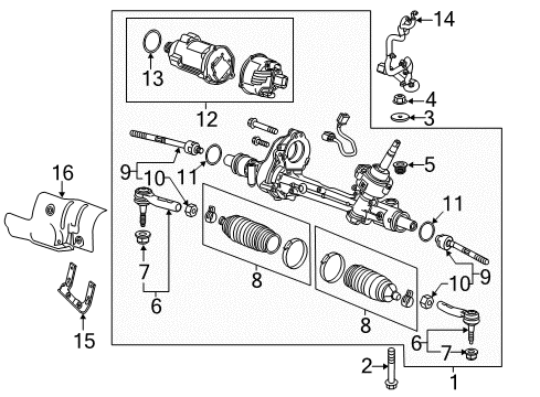 2017 Chevy Impala Gear Assembly, Elec Belt Drv Rack & Pinion Strg Diagram for 84494619