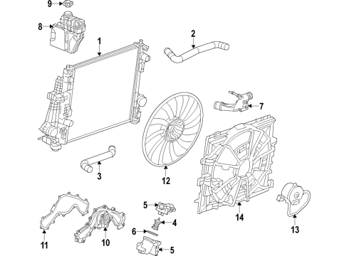 2017 Cadillac CT6 Shroud, Eng Cool Fan Diagram for 84275029