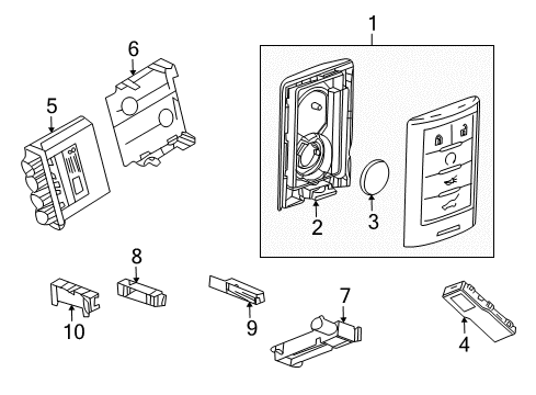 2013 Cadillac SRX Keyless Entry Components Diagram