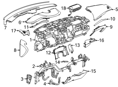 2018 Cadillac Escalade ESV Instrument Panel Diagram