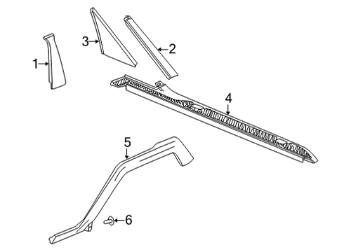 2023 GMC Hummer EV Pickup MOLDING-PUBX FRT UPR *BLACK Diagram for 87867199