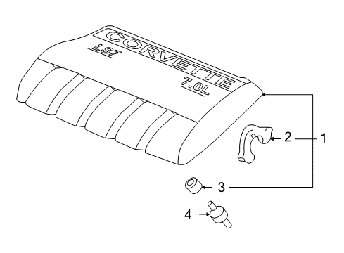 2010 Chevy Corvette Engine Appearance Cover Diagram 1 - Thumbnail