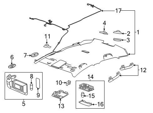 2016 Buick Verano Support,Sunshade Diagram for 95994976