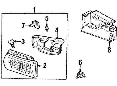 1998 Oldsmobile Regency Headlamp Assembly, (W/ Parking & Turn Signal Lamp) Diagram for 16525567