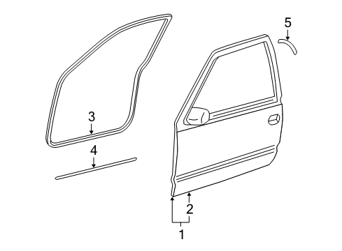 2007 Chevy Silverado 1500 Classic Front Door, Body Diagram 1 - Thumbnail