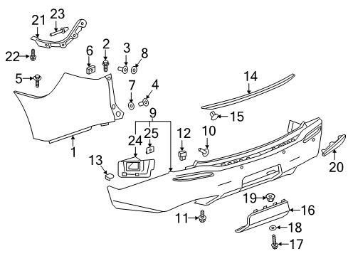 2021 Buick Enclave Bumper & Components - Rear Diagram 1 - Thumbnail