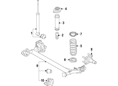 2009 Pontiac G3 Rear Axle, Suspension Components Diagram