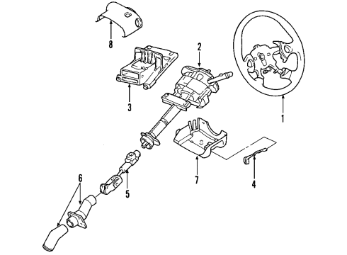 2003 Buick Rendezvous Steering Wheel Assembly *Gray Diagram for 10348186