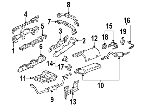 2004 Oldsmobile Silhouette Exhaust Components, Exhaust Manifold Diagram