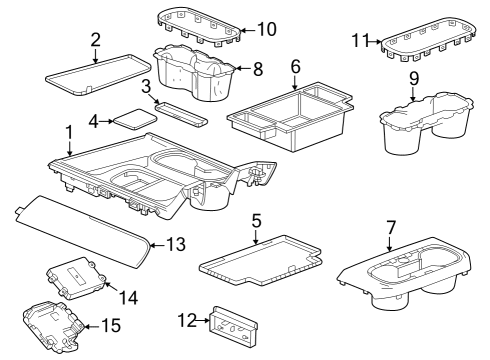 2023 Chevy Silverado 1500 PLATE ASM-F/FLR CNSL CUP HLDR TR *BLACK Diagram for 85593447