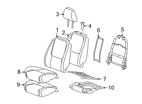 2008 Pontiac Torrent Front Seat Components Diagram 3 - Thumbnail