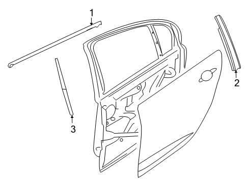 2008 Pontiac G8 Exterior Trim - Rear Door Diagram