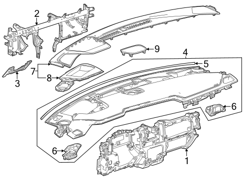 2022 GMC Sierra 1500 Extension Assembly, I/P *Atmosphere Diagram for 85145433