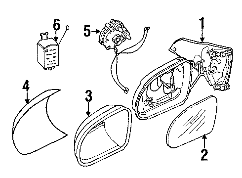 2001 Cadillac Catera Relay,Heated Outside Rear View Mirror & Rear Window Defogger Diagram for 9173591