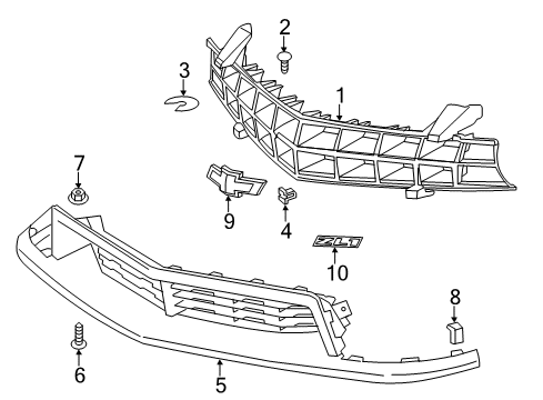 2014 Chevy Camaro Grille & Components Diagram 5 - Thumbnail