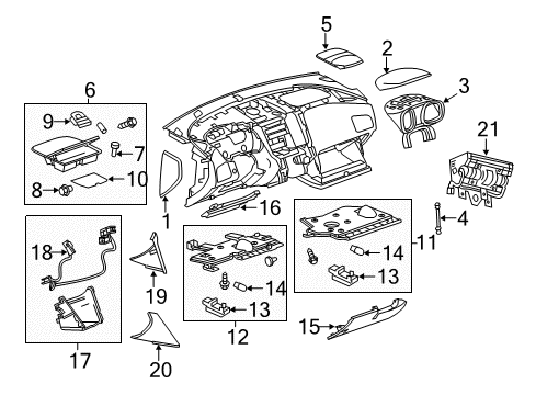 2015 Chevy Equinox Pad Assembly, Instrument Panel Cluster Trim *Jet Black Diagram for 25945797