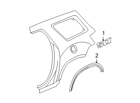 2007 GMC Acadia Flare Assembly, Rear Wheel Opening *Black Diagram for 22785051