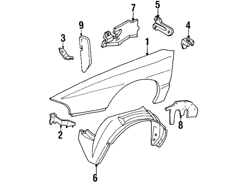 1997 Pontiac Bonneville Panel, Front Wheelhouse Diagram for 25657844