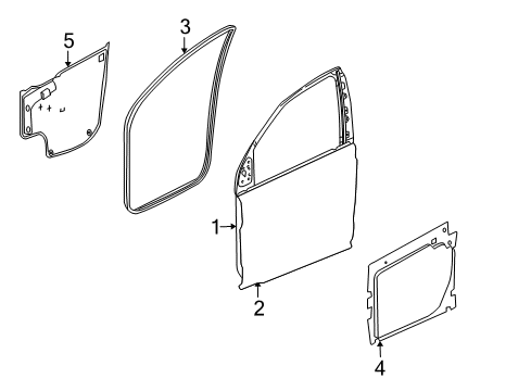 2007 Saturn Vue Insulator Asm,Front Side Door Diagram for 15281489