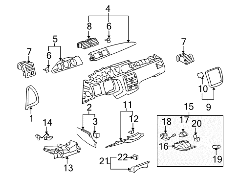 2006 Buick Lucerne Cluster & Switches, Instrument Panel Diagram 3 - Thumbnail