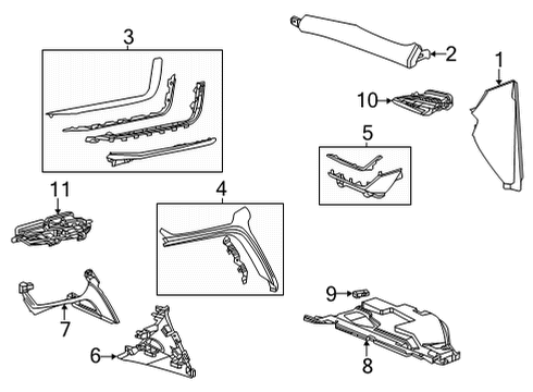 2021 Buick Envision Pad Assembly, I/P Ctr Tr *Whisper Beigg Diagram for 84969267