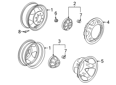 2023 GMC Sierra 3500 HD Wheels Diagram 2 - Thumbnail