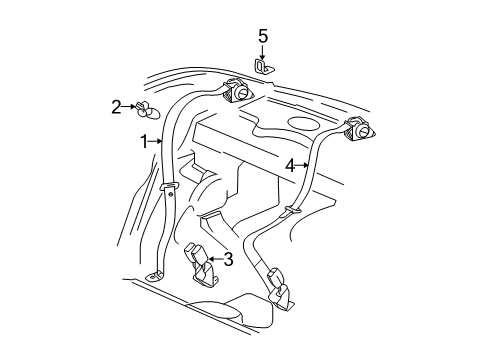 2007 Chevy Malibu Rear Seat Belts Diagram 1 - Thumbnail